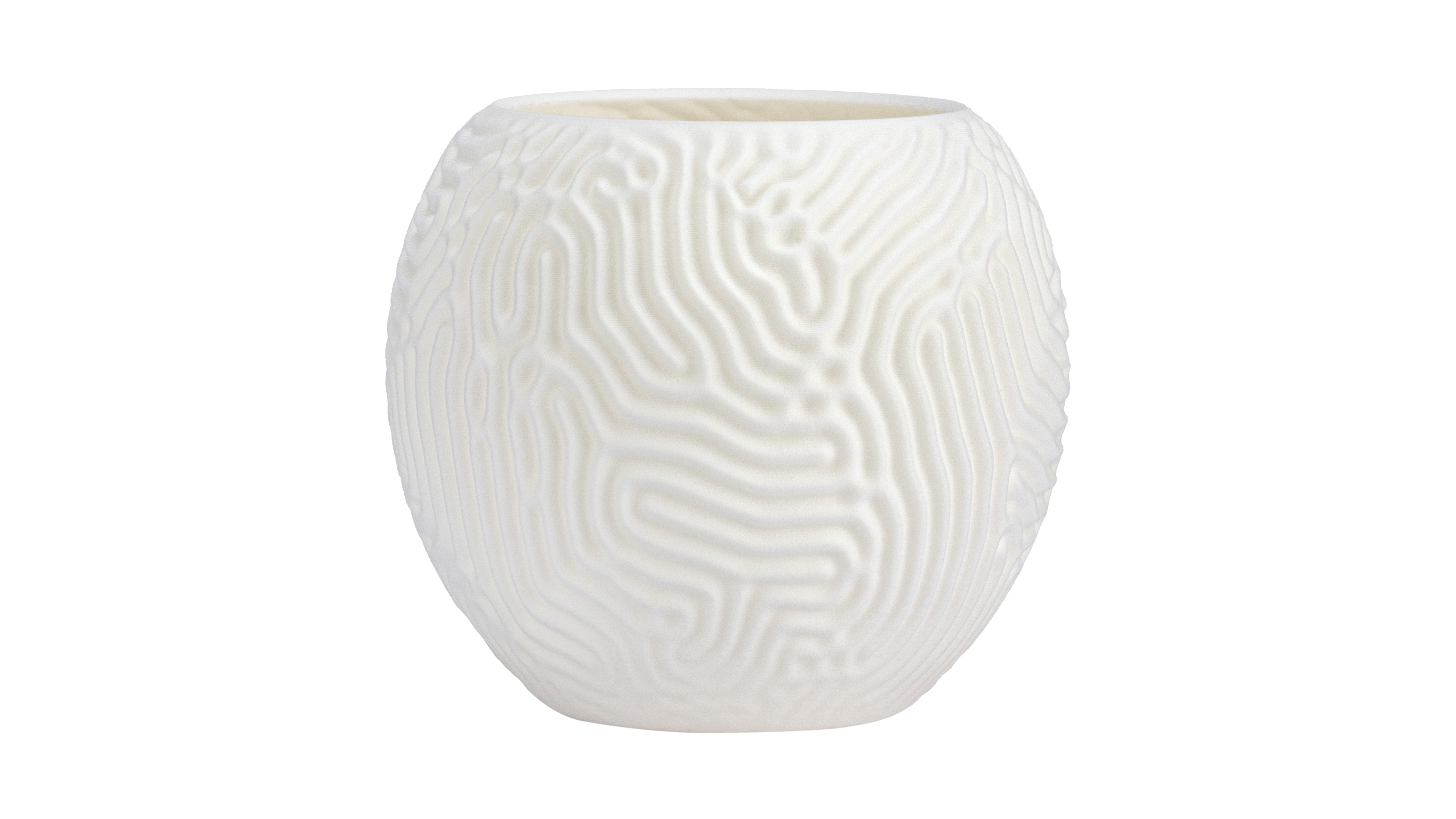 Aeolian Plains: Tealight holder with a nature-inspired design. Evokes reveries of dune patterns - variant Original (Elegant white), an original product by Cosmic Jubilee.