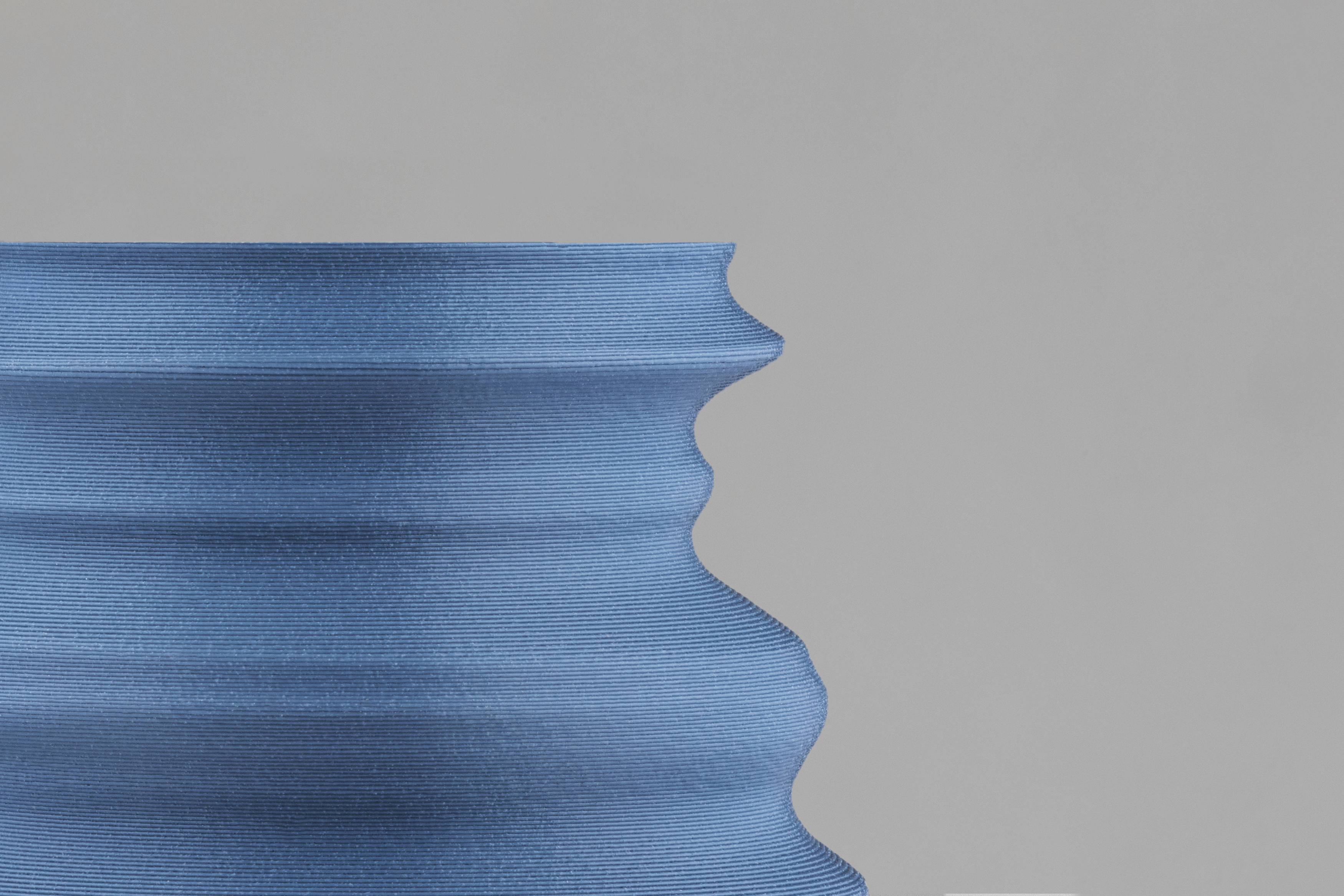 Decorative suggestion for Igneous Brim: Decorative (non-water) vase inspired by geological wonders. Textured design cradling dry flowers or standing alone as a decorative element - variant Lake Blue (Crystaline lake water blue), an original product by Cosmic Jubilee (2 of 2) - presented as close-up details of fine textures.