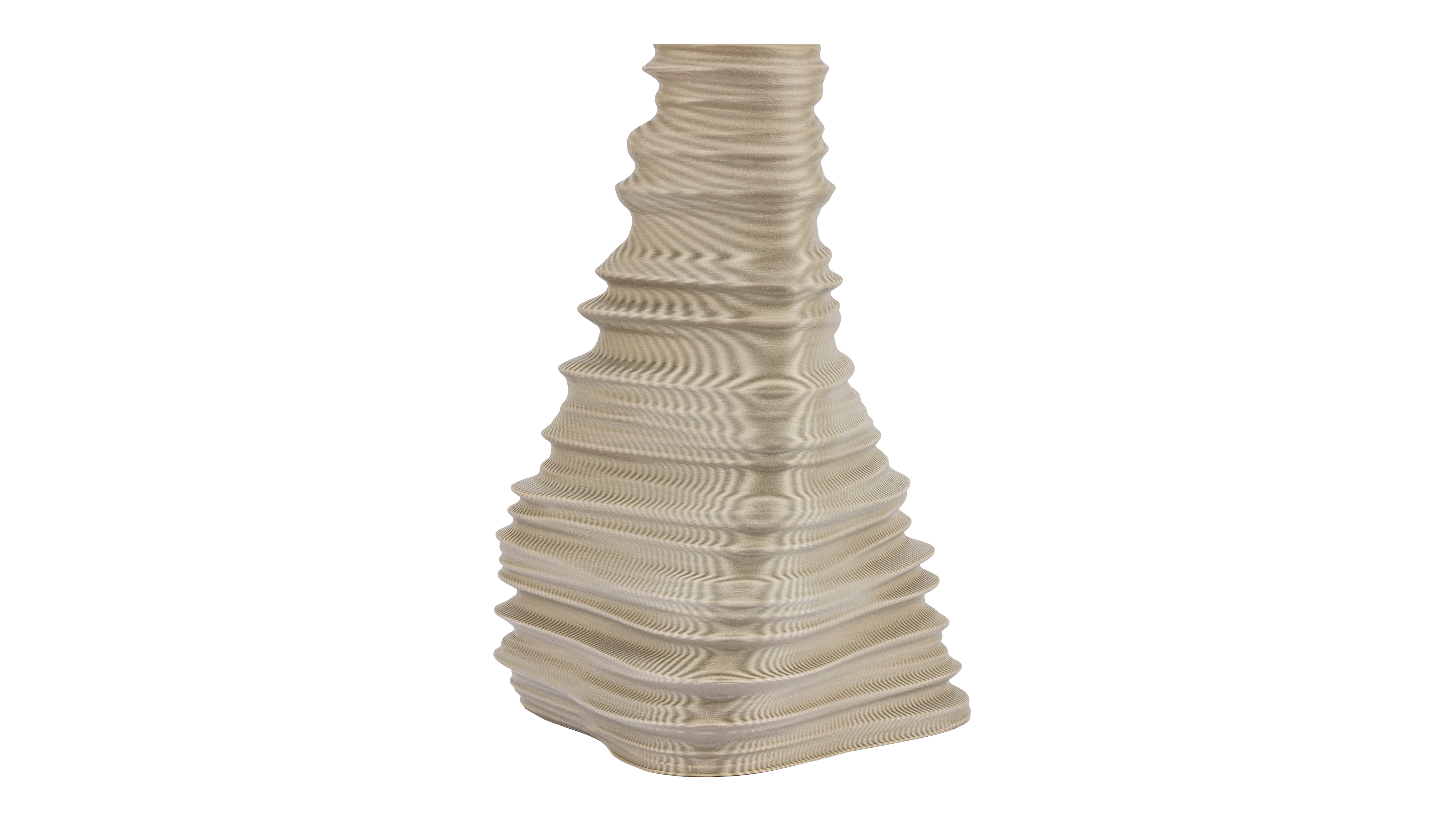 Igneous Brim: Decorative (non-water) vase inspired by geological wonders. Textured design cradling dry flowers or standing alone as a decorative element - variant Original (Elegant stone color), an original product by Cosmic Jubilee.