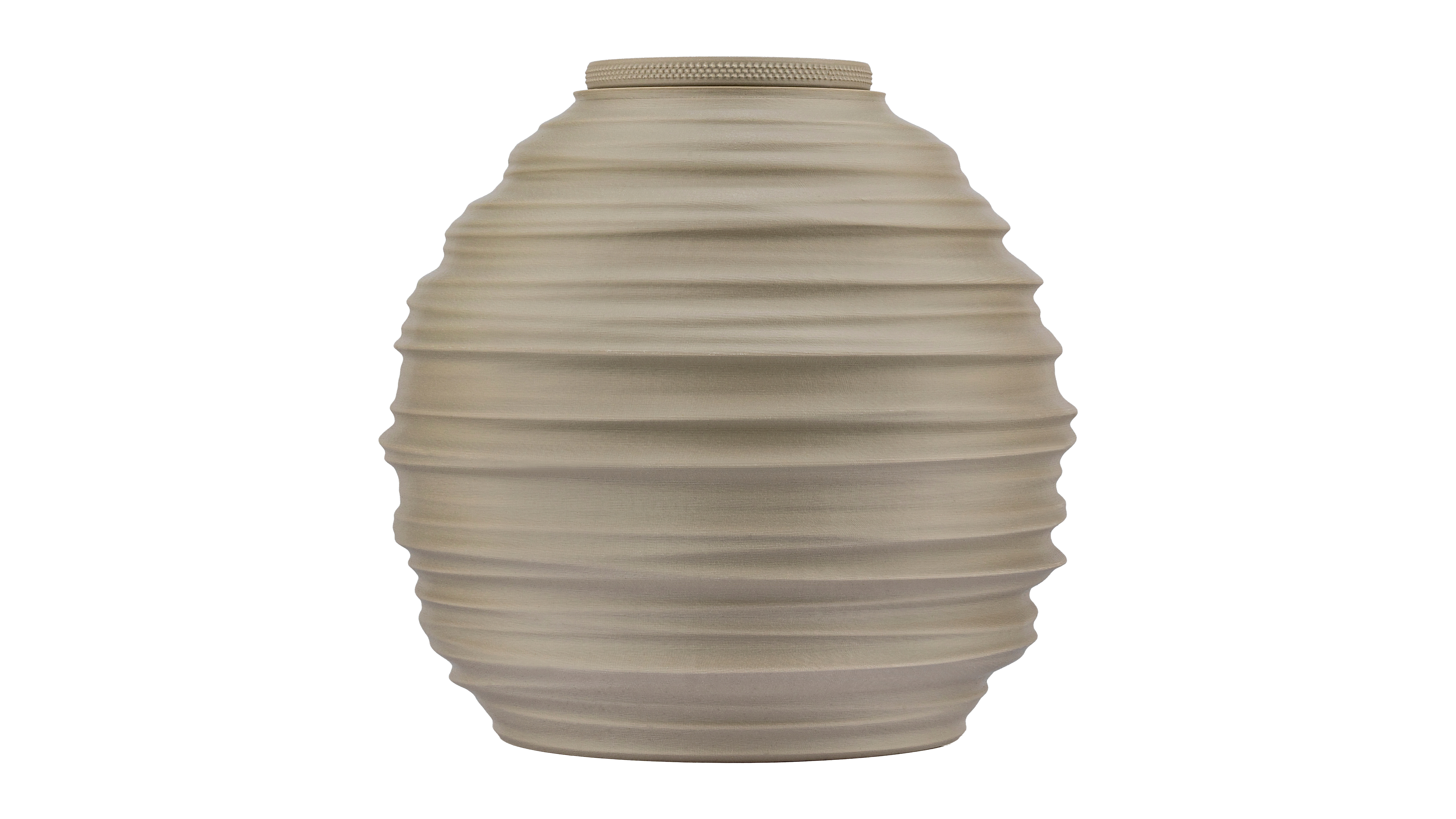 Magma Shroud: Pendant lampshade mirroring tumultuous magma flow. Adds an elemental touch to modern decor - variant Original (Creme and beige diffuse light), an original product by Cosmic Jubilee.
