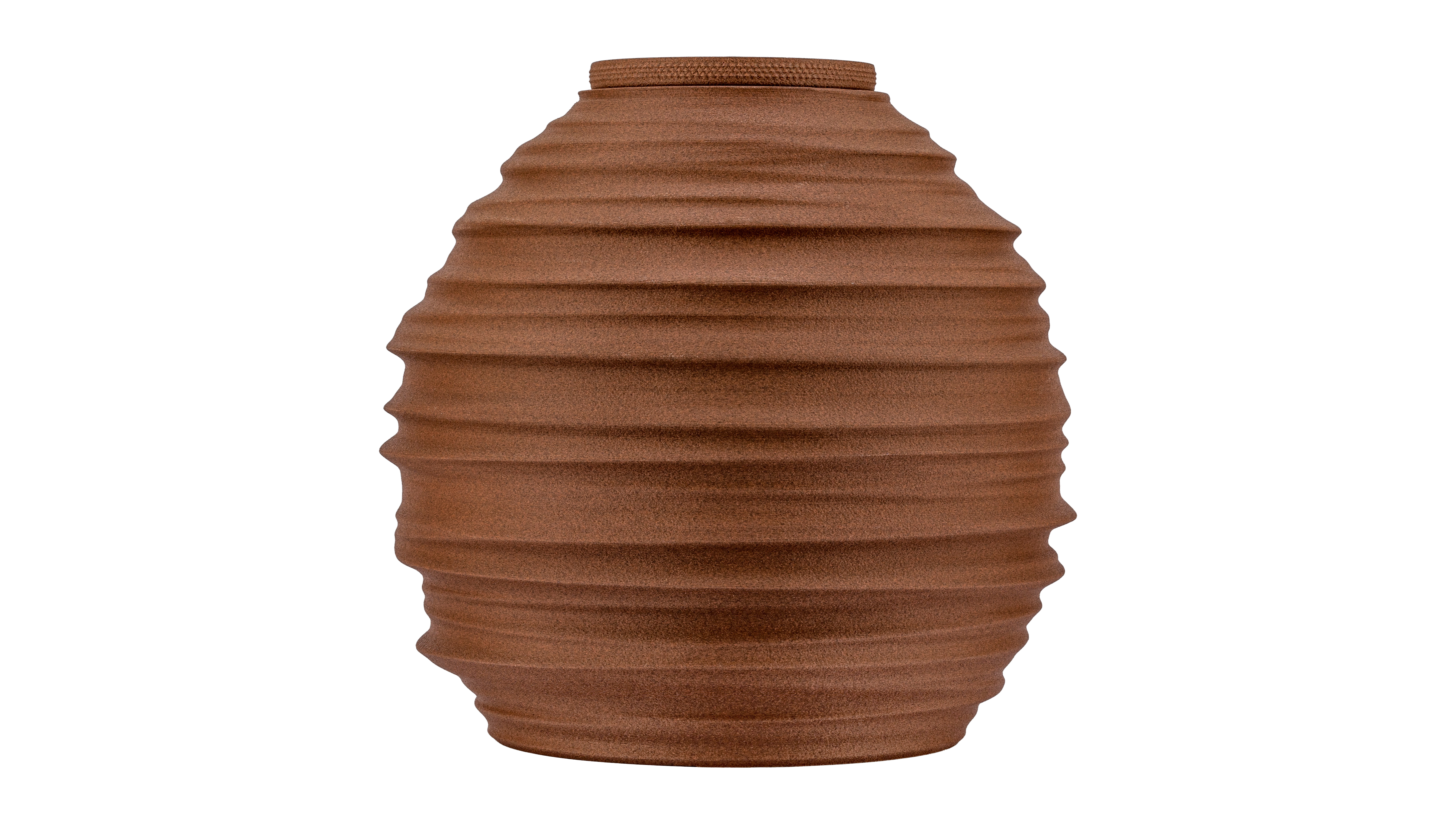Magma Shroud: Pendant lampshade mirroring tumultuous magma flow. Adds an elemental touch to modern decor - variant Stone Red (Grainy textured stone red spotlight), an original product by Cosmic Jubilee.