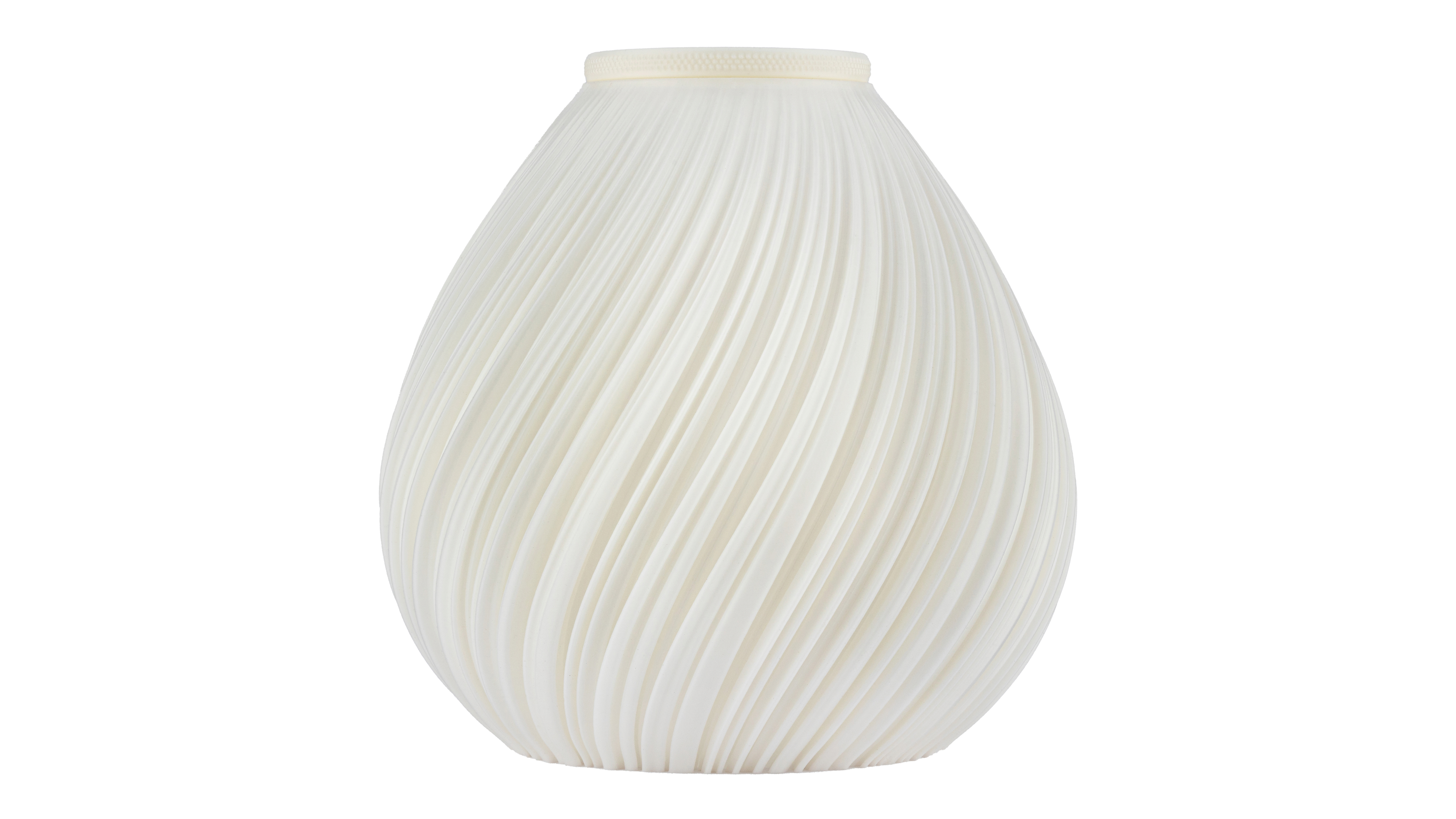 Pellucid Sweep: Spiraling pleats pendant lampshade for a balletic light play. Transforms environments with mesmerizing beauty - variant Original (Milky white), an original product by Cosmic Jubilee.
