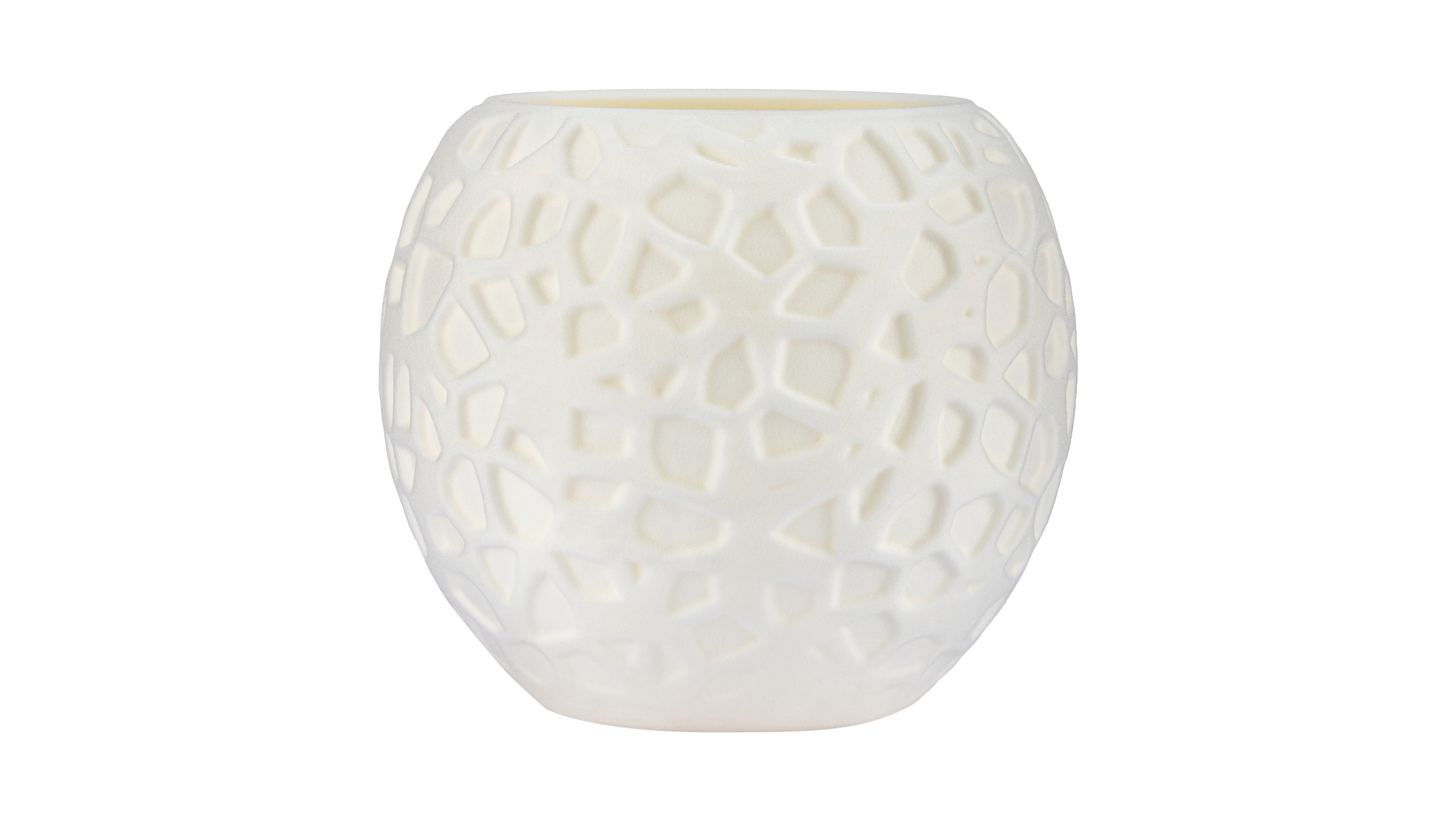 Petrified Shallows: Voronoi pattern tealight holder echoing life's journeys. Warm glow casting memories and paths in light - variant Original (Elegant white), an original product by Cosmic Jubilee.