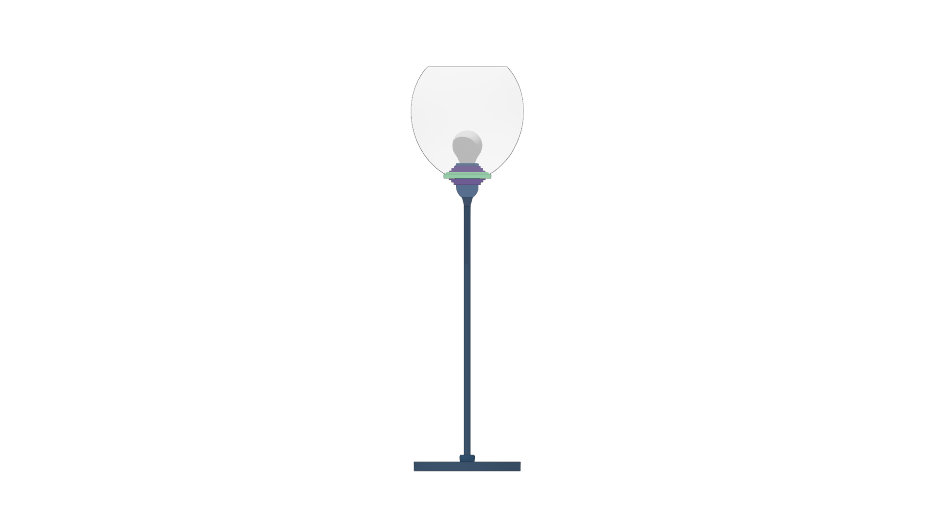 Floor lamp with a straight pole, typically with a single light source at the top.